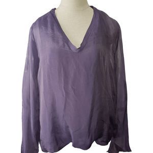 CT1332 Tina Stephens 100% Silk Long Sleeve Blouse S